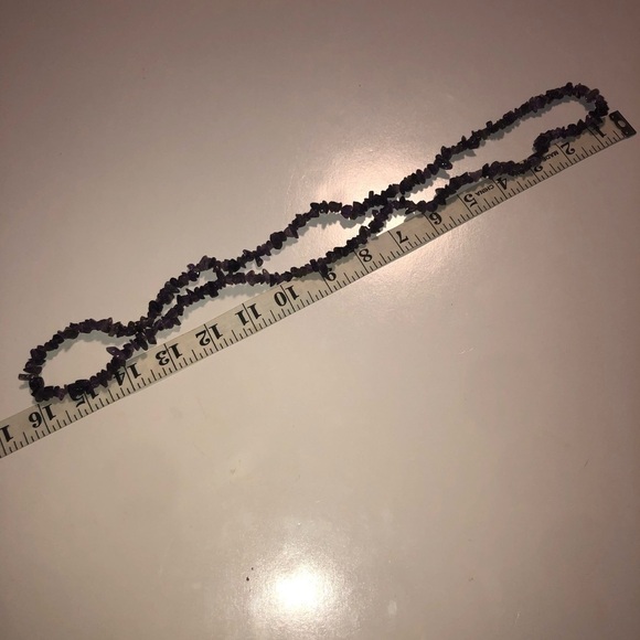 AMETHYST Chunk Beaded Long Endless Necklace No Clasp Approx 32” - Picture 5 of 5